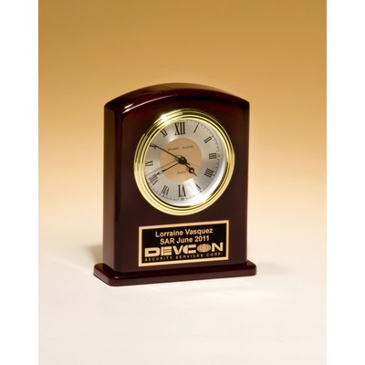 Rosewood Clock w/ Diamond Spun Dial/ 3 Hand Movement (5 1/4"x6 3/4")