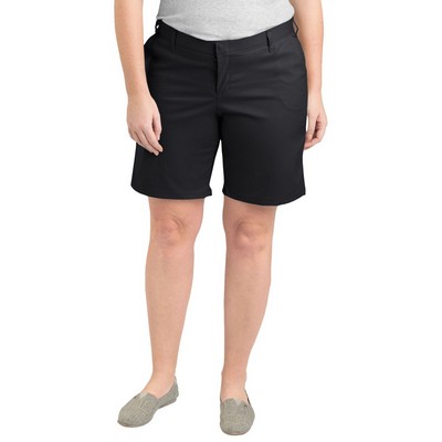 Dickies® Women's 9" Plus Size Flat Front Shorts