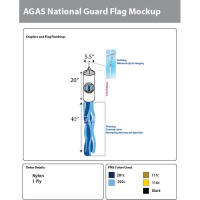 Army National Guard Windsocks 60x5.5 Inch