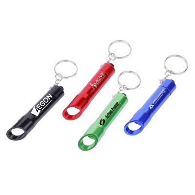 Super Bright 3 LED Aluminum Flashlight with Bottle Opener & Key Ring