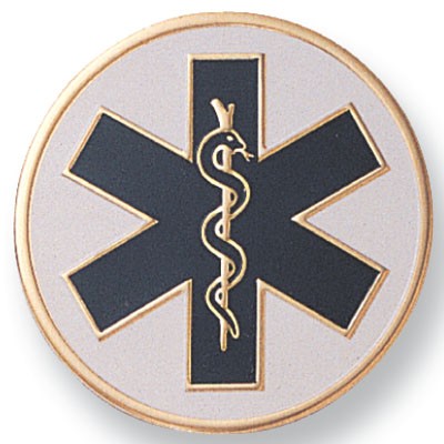 7/8" Paramedic Etched Enamel Medallion Insert Disc