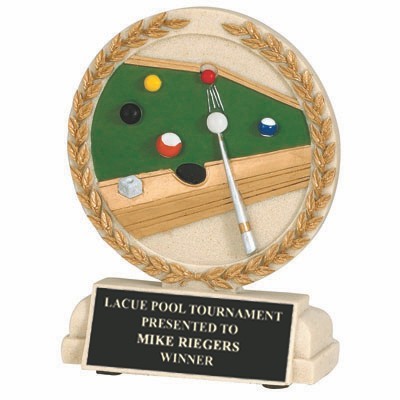 Cast Stone Medal Billiards Trophy