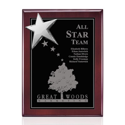 Rising Star Plaque - Rosewood/Chrome 12"x15"