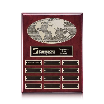 World Perpetual Plaque (Vert) - Rosewood 12 Plate