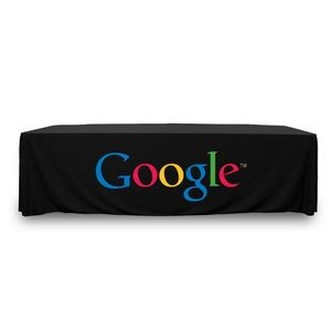 8' Standard PolyPoplin™ Throw Style Table Cover w/Full Color Logo (96"x30"x29")