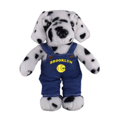 Soft Plush Stuffed Dalmatian in denim overall