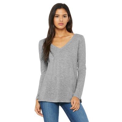 BELLA+CANVAS Ladies' Flowy Long-Sleeve V-Neck