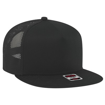 OTTO Superior Cotton Twill Square Flat Visor w/ Mesh Back "OTTO SNAP" 5 Panel Pro Style Snapback Hat