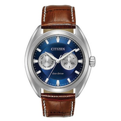 Citizen Men's Paradex Eco-Drive Watch, Brown Strap with Azure Blue Dial