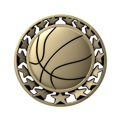 Antique Basketball Star Medal (2-1/2")