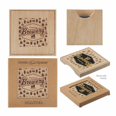 Wood Bottle Opener Coaster