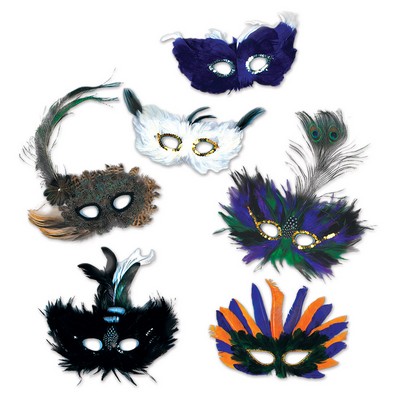 Majestic Fanci Feather Mask Assortment w/ Elastic