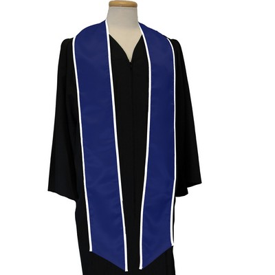 Navy Graduation Sash with White Binded Edge