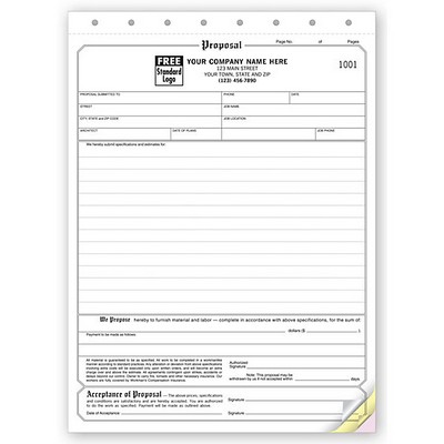 Classic Proposal/Acceptance Form (3 Part)