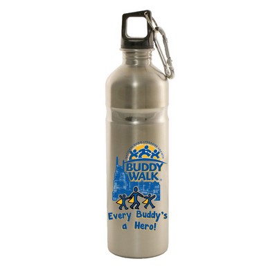 Silver Hydration Bottle w/Carabiner