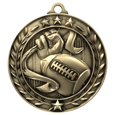 Antique Flag Football Wreath Award Medallion (2-3/4")