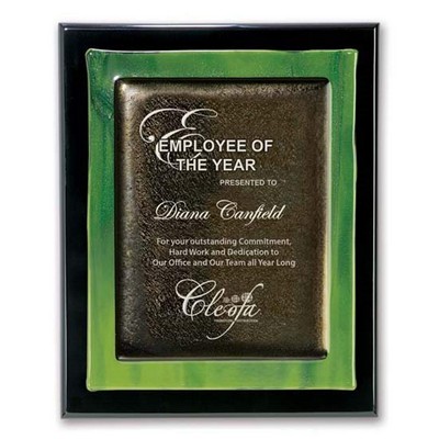 Metallic Fusion Plaque - Green/Ebony 10½"x13"