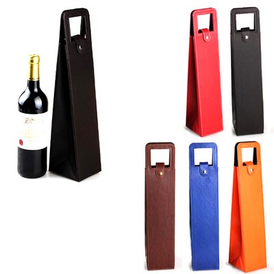 PU Leather Wine Bottle Bag