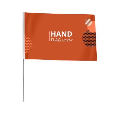 Hand Flag w/Single Side Package (18"x 12")