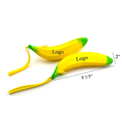 Portable Banana Shape Silicone Coin Purse and Pecil Case