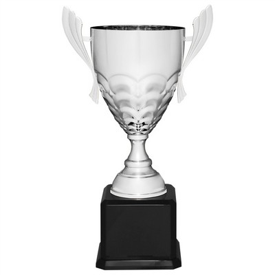 Silver Ripple Metal Trophy Cup 21"H