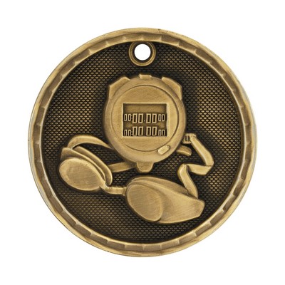 2" 3D Swimming Medal