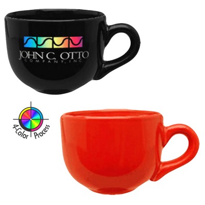 14 Oz. Vitrified Red Latte Bowl Mug - 4 Color Process