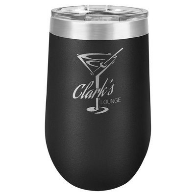 16 Oz. Wine Tumbler - Black