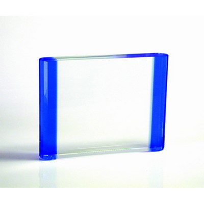 Blue Rectangle Optical Crystal Award