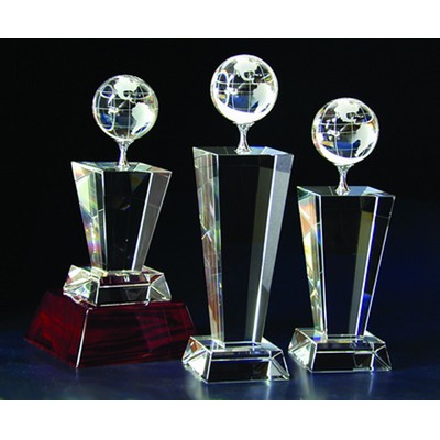 Globe Optical Crystal Award/Trophy 8"H