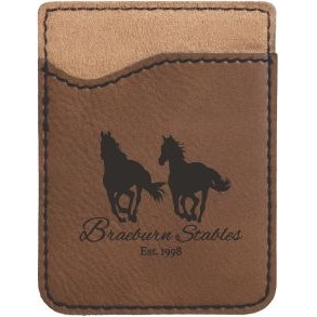 Dark Brown Leatherette Cell Phone Wallet