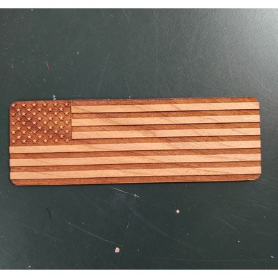 2" x 5.75" American Flag Hardwood Bookmarks