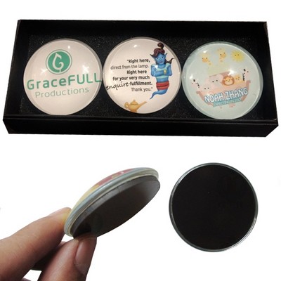 2" Crystal Glass Fridge Magnet Gift Set