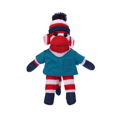 Patriotic Sock Monkey in Scrub Shirt