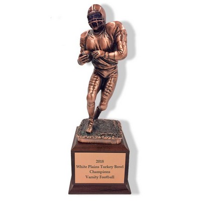 12" Antique Bronze Electroplated Football Player Trophy