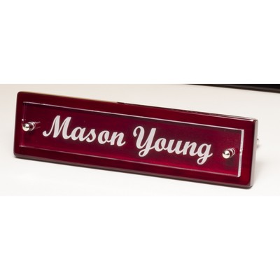 Rosewood Piano Finish Nameplate with Acrylic Engraving Plate