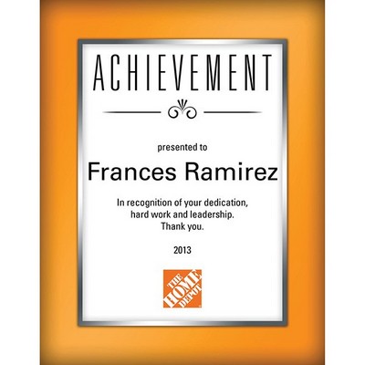 9" x 12" Splash of Color Plaque - White & Orange