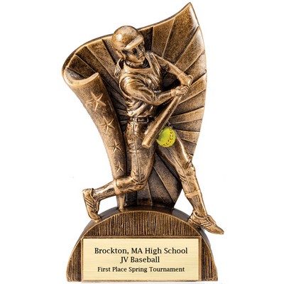 6½" Female Softball Flag Resin Trophy