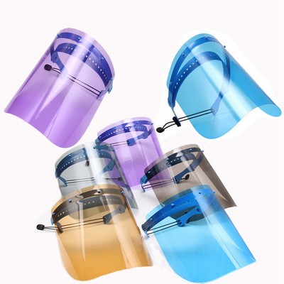 Colorful Transparent Face Shield w/Adjustable Frame