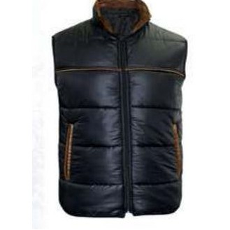 Puffy Vest w/Faux Suede Yoke