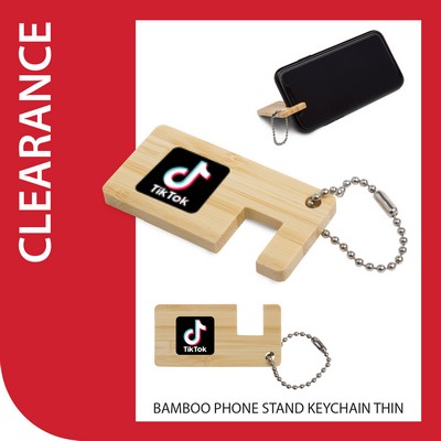 Bamboo Phone Stand Keychain Thin