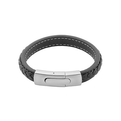 CJ Steelx Leather Bracelet - Black