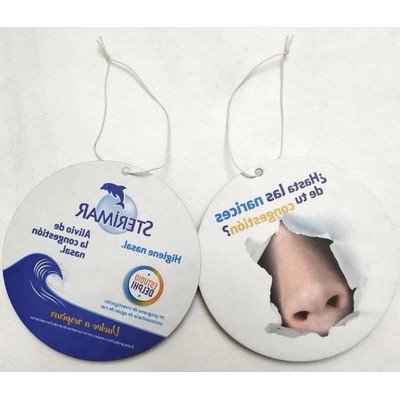 3.25" Die Cut Shape Custom Full Color Printed Air Freshener/Air Deodorizer w/Bubblegum Pop Scent