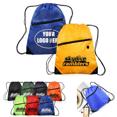 Custom Drawstring Backpack With Zipper