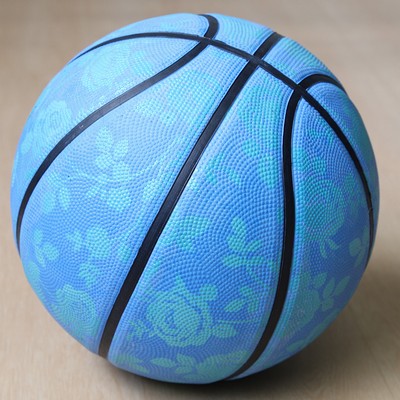 Rubber Basketball w/Luminous Logo Glow In Dark