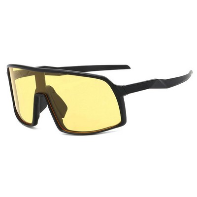 Goggle Sunglasses - Yellow Lenses - Black Frames