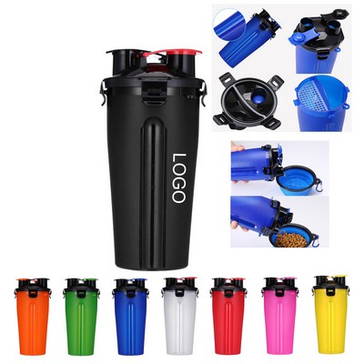 2 in 1 Portable Pet Water Food Bottle