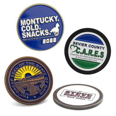 Custom Die Struck Challenge Coin Economy Iron (2")