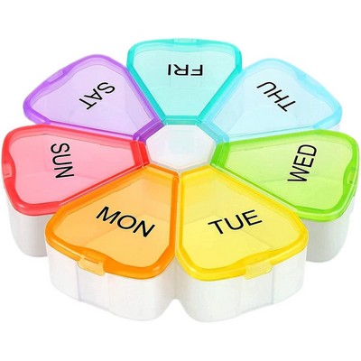 Rainbow Covered Portable Weekly Pill Organizer