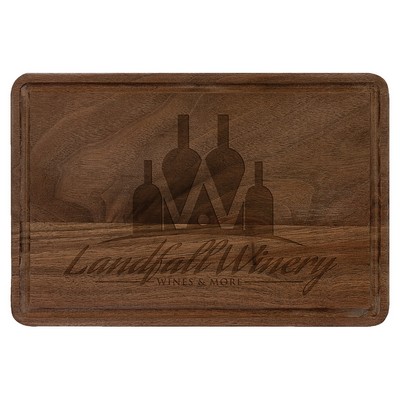 6" x 9" Walnut Wood Cutting Boards w/ Drip Ring